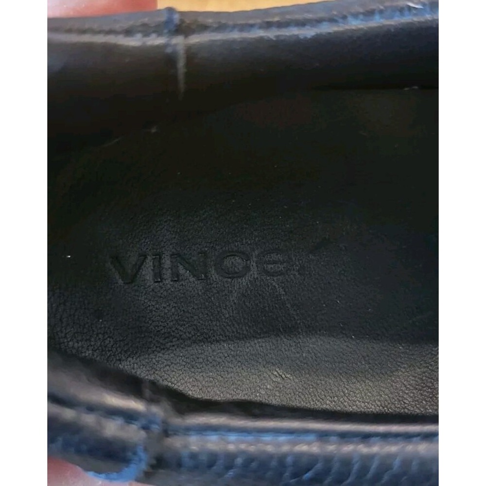 Vince Kirkland Women's Slip On Sneakers Shoes Size EU 39.5 US 9.5 Leather Black - Picture 6 of 11